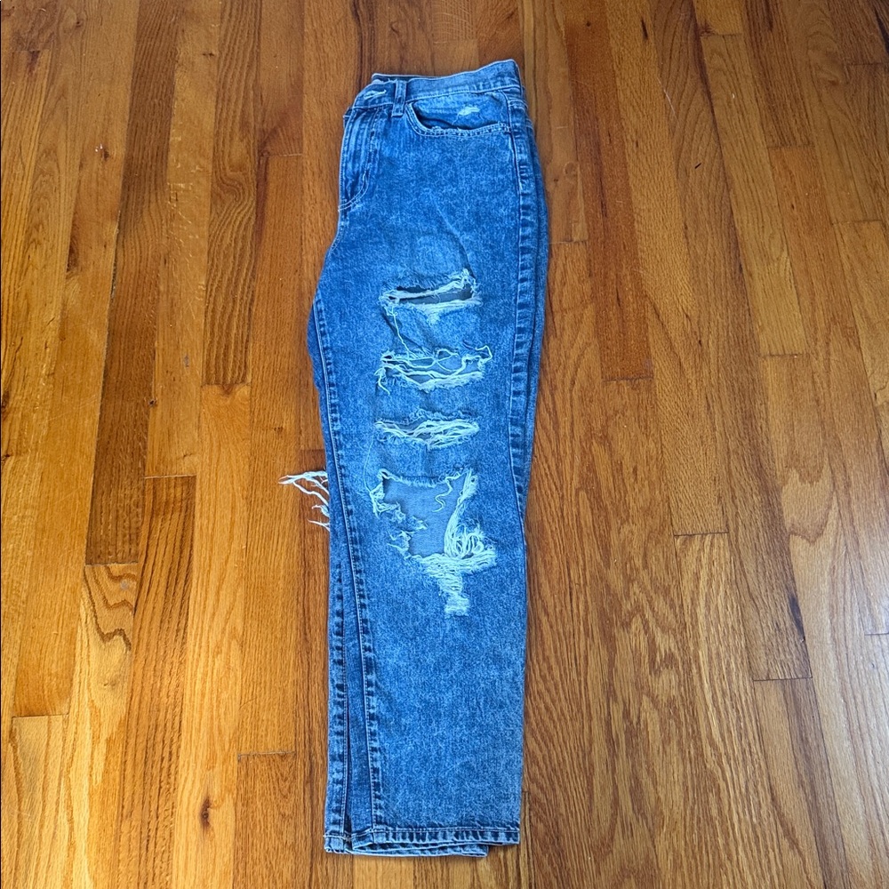 Distressed Blue Jeans